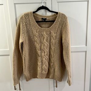 H&M tan cable knit sweater